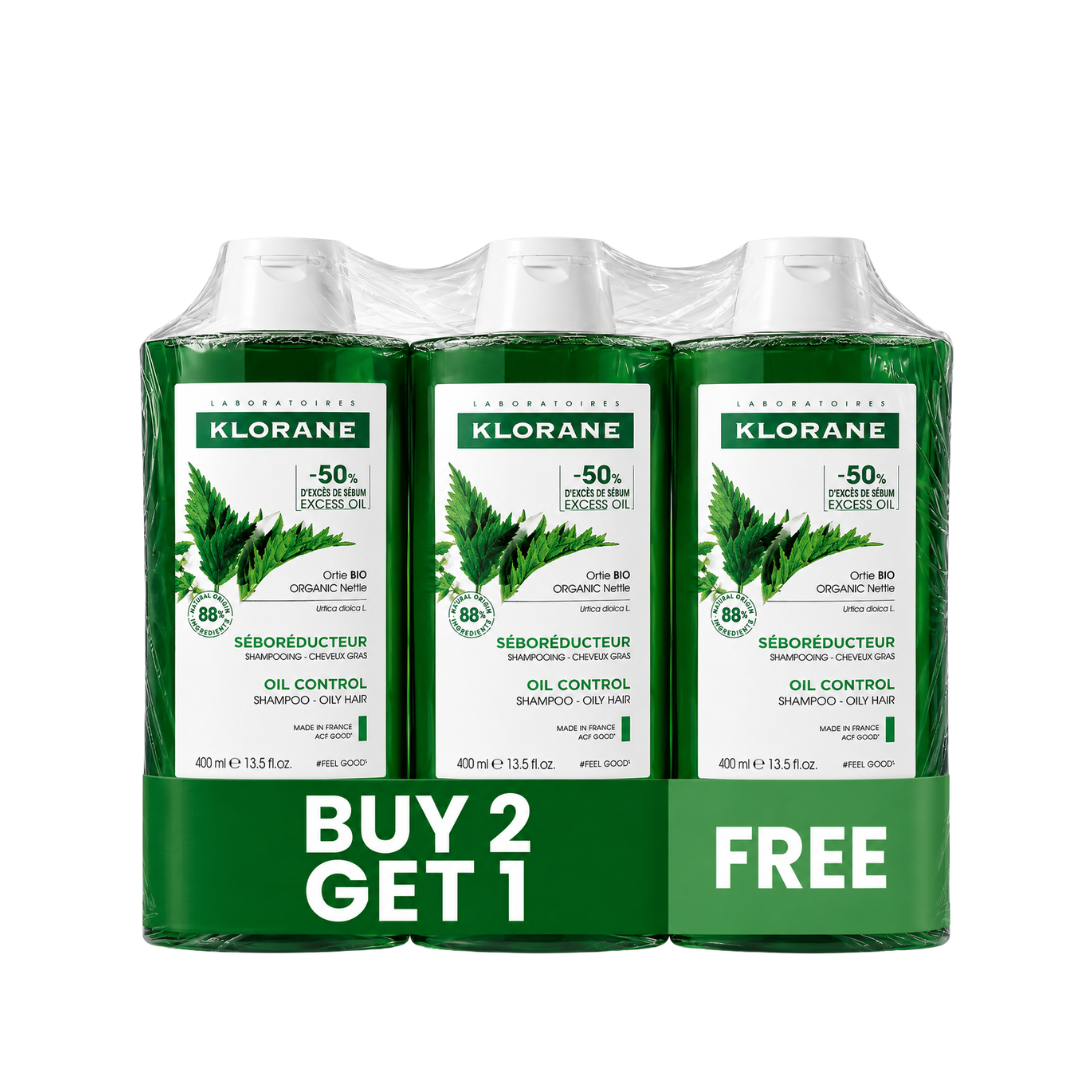 Klorane Ortie Seboregulating Shampoo For Oily Hair 400mL Buy 2 Get 1 FREE