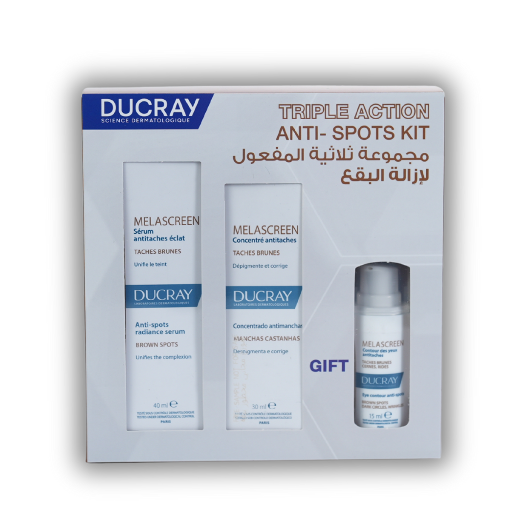 Ducray Melascreen Anti-Spots Radiance Serum 40 Ml + Anti-Spot Concentre 30 Ml + Free Contour Des Yeux 15Ml