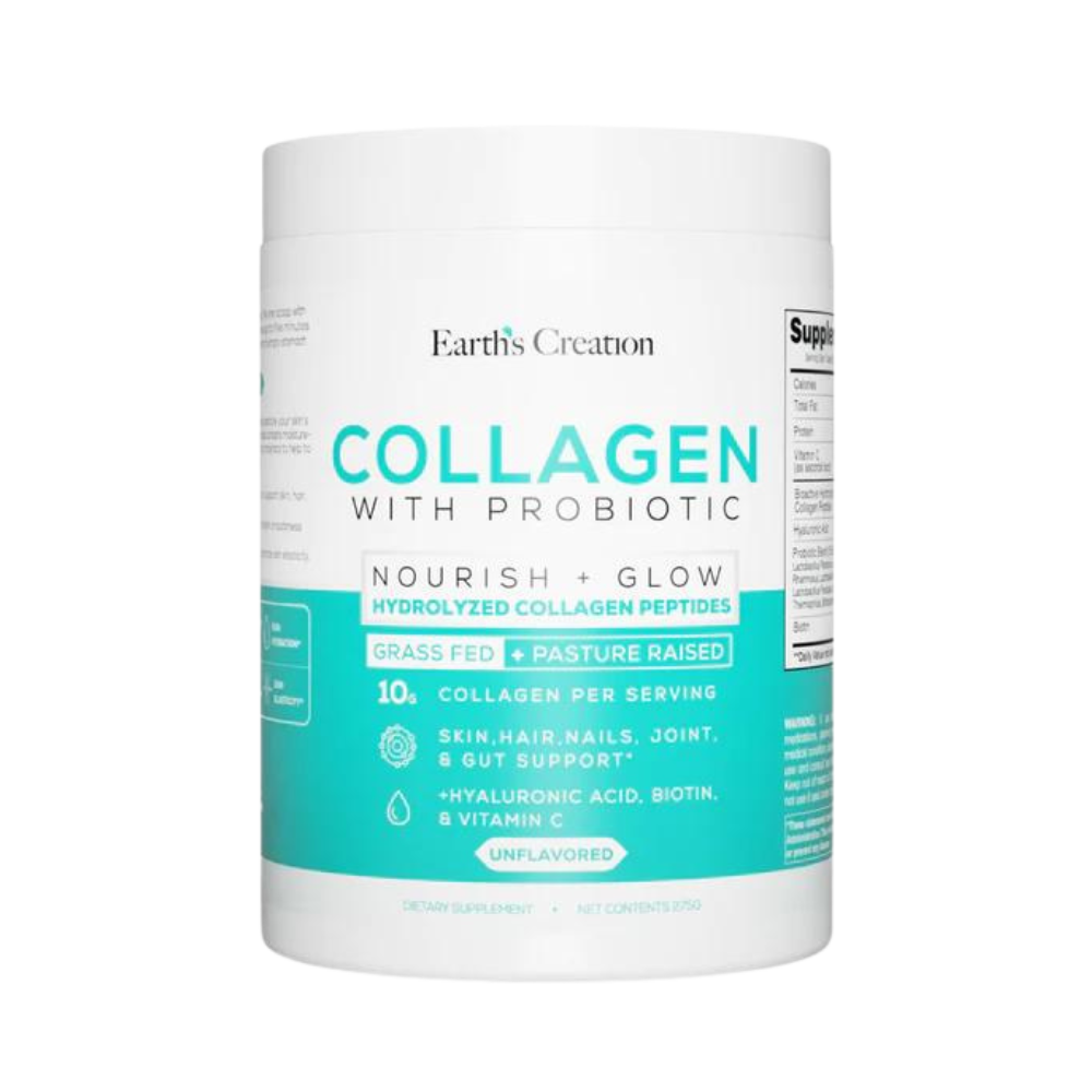 Earth's Creation Hydrolyzed Collagen Peptides + Probiotics