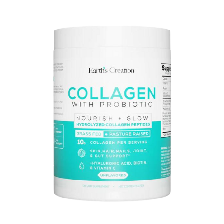 Earth's Creation Hydrolyzed Collagen Peptides + Probiotics