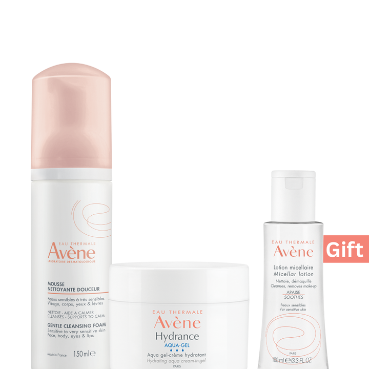 Avène Hydrance Aqua Gel Hydratant 50Ml + Mousse Nettoyante Matifiante 150Ml + Free Lotion Micellaire 100Ml