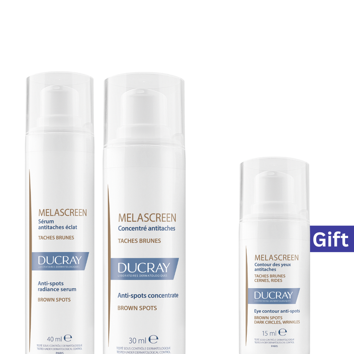 Ducray Melascreen Anti-Spots Radiance Serum 40 Ml + Anti-Spot Concentre 30 Ml + Free Contour Des Yeux 15Ml
