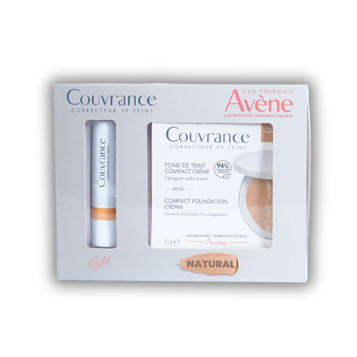 Avène Couvrance Compact Foundation Cream Natural 8.5G + Free Couvrance Stick Corail 3G