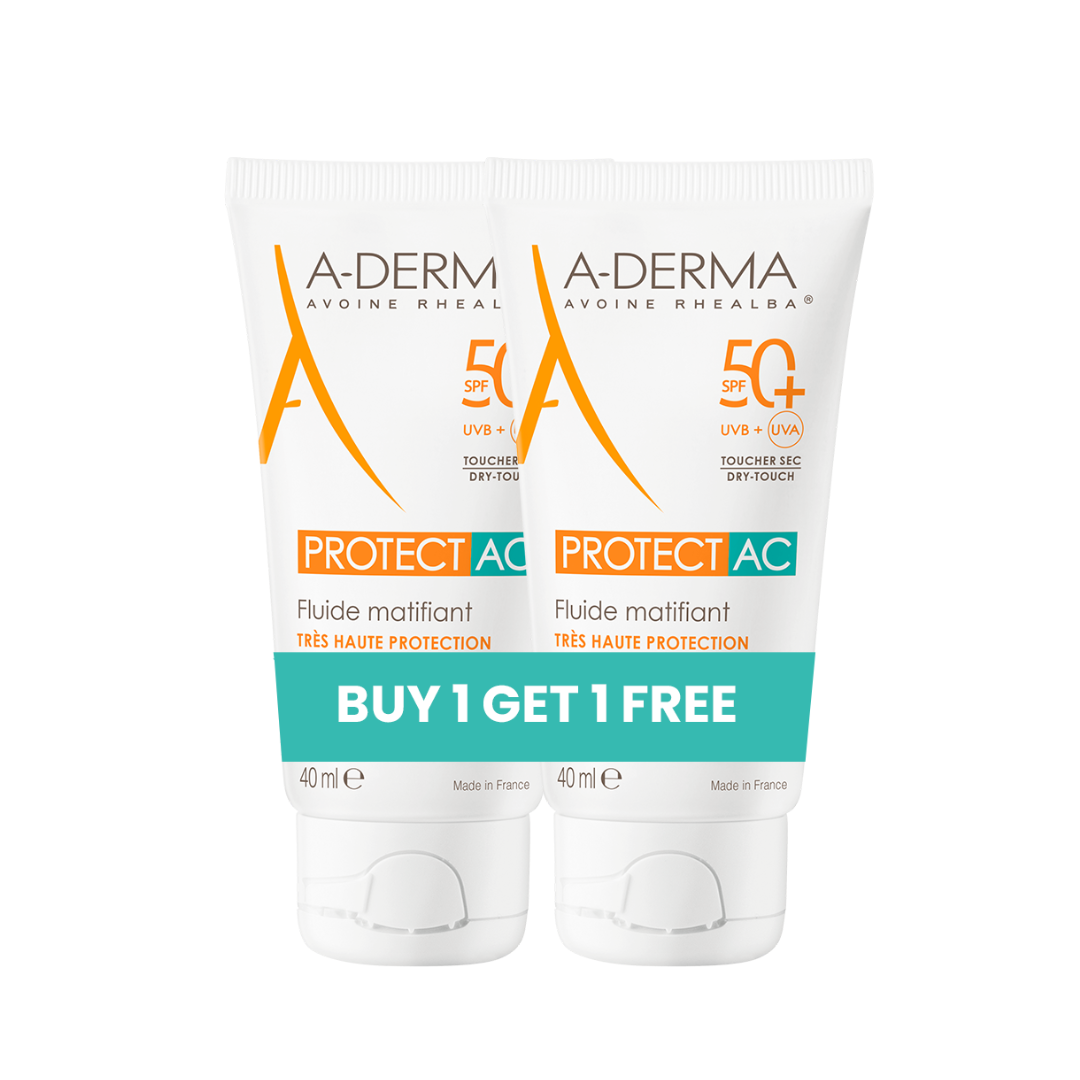 A-Derma Protect AC Mattifying Sunscreen Fluid SPF50+ for acne prone skin 40ml BUY 1 GET 1 FREE