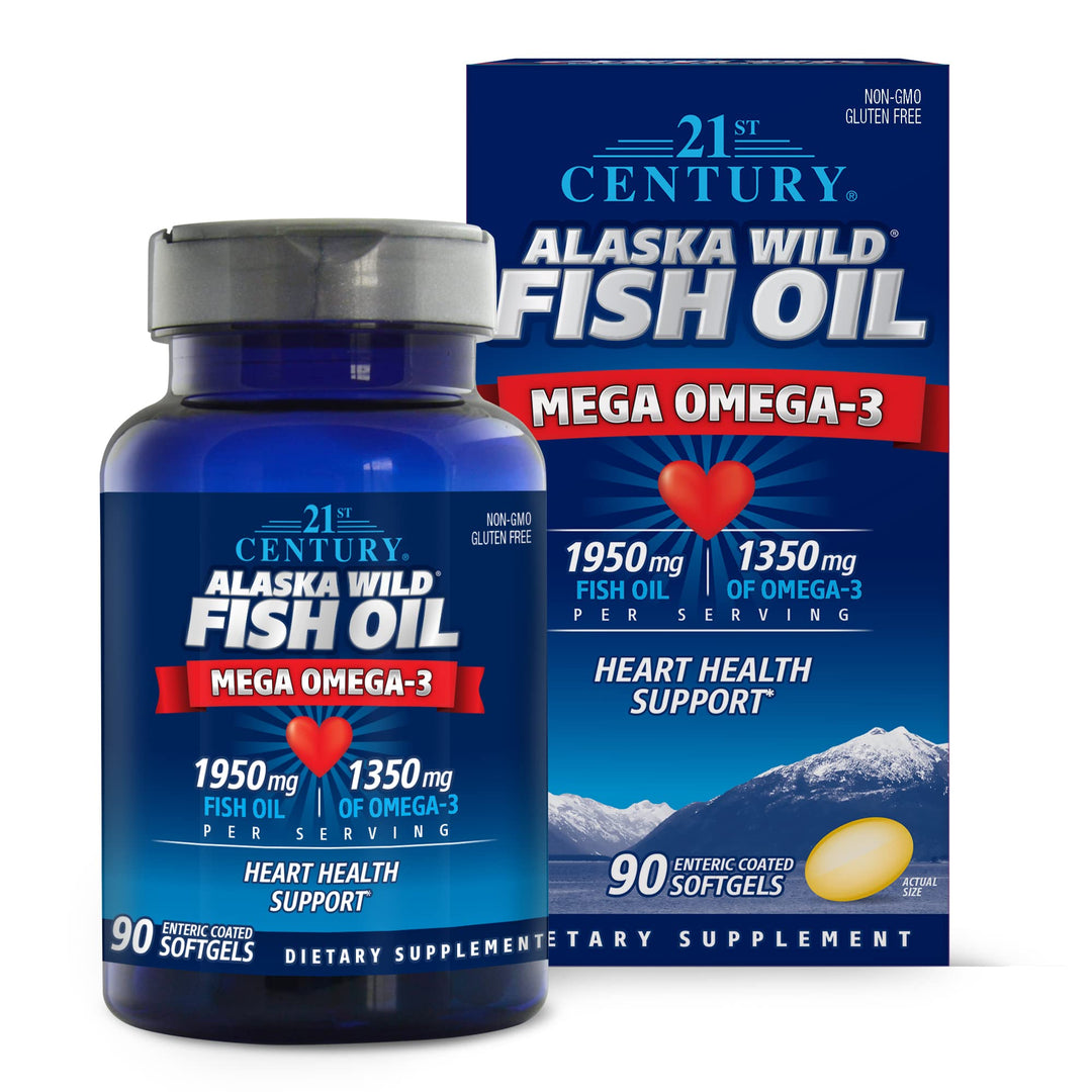 Alaska Wild Fish Oil OMega 3 21st Century 90 Softgels