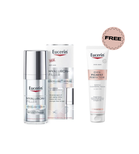 Buy Eucerin Hyaluron Filler Epicelline Serum 30Ml Get Even Pigment Perfector Cleansing Foam 200mL FREE