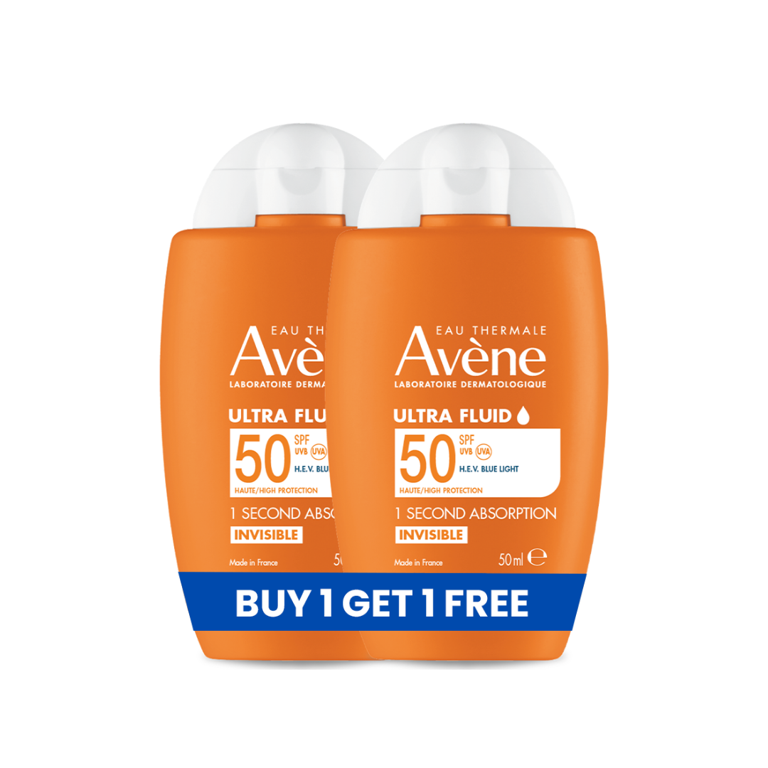 Avene Buy 1 Get 1 Free: Avène Ultra Fluid Invisible SPF50+ Sunscreen 50ml - Ultra Light texture