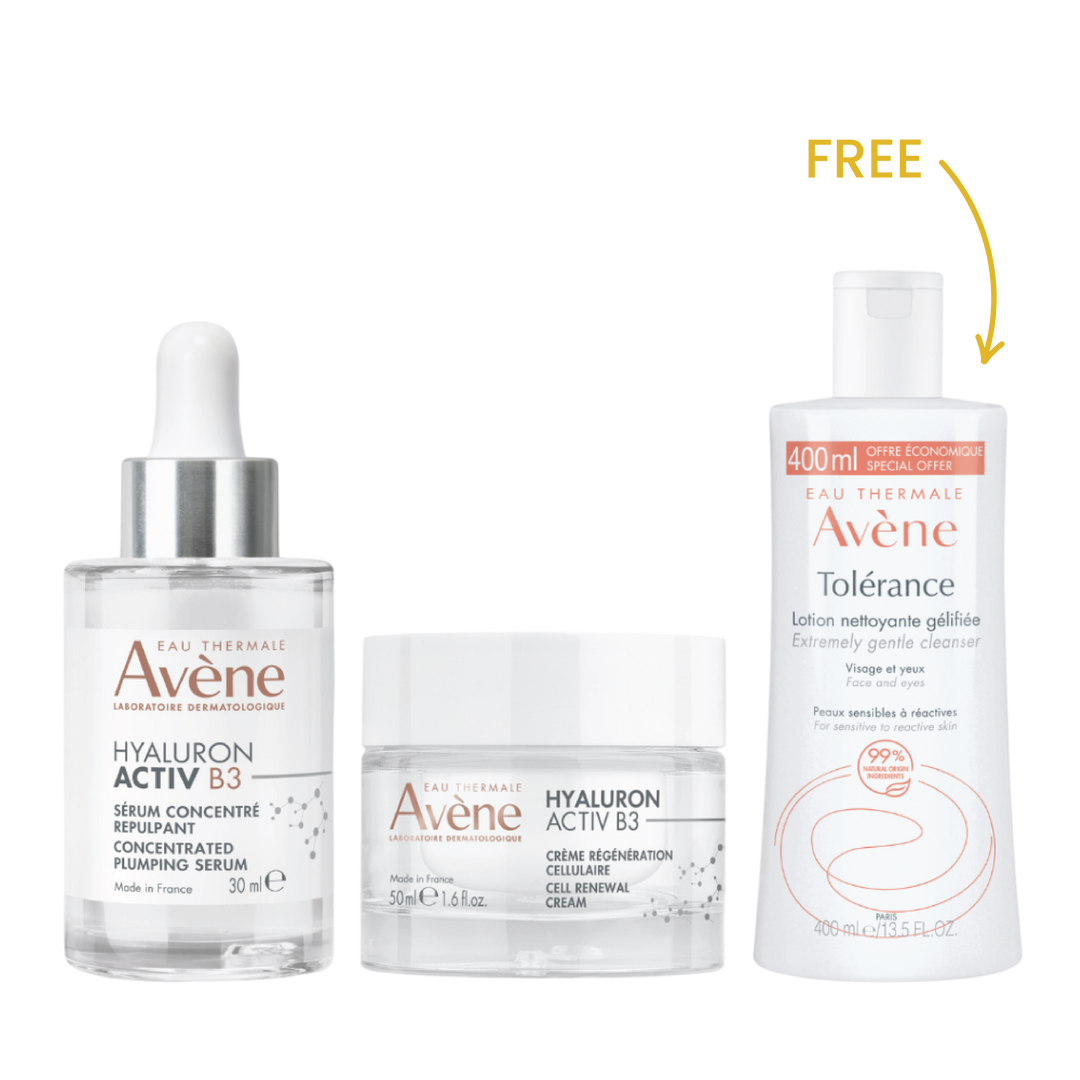 Buy Avene hyaluron Activ B3 Seum + Day Cream Get Tolerance Lotion Nettoyante Gelifiee