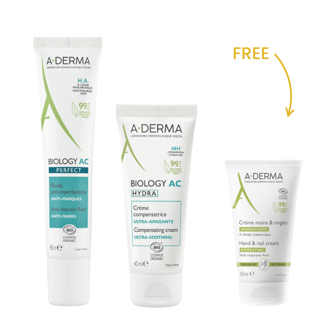 Buy Aderma Biology AC Hydra Cream + Biology AC PErfect Get Aderma Hand Cream