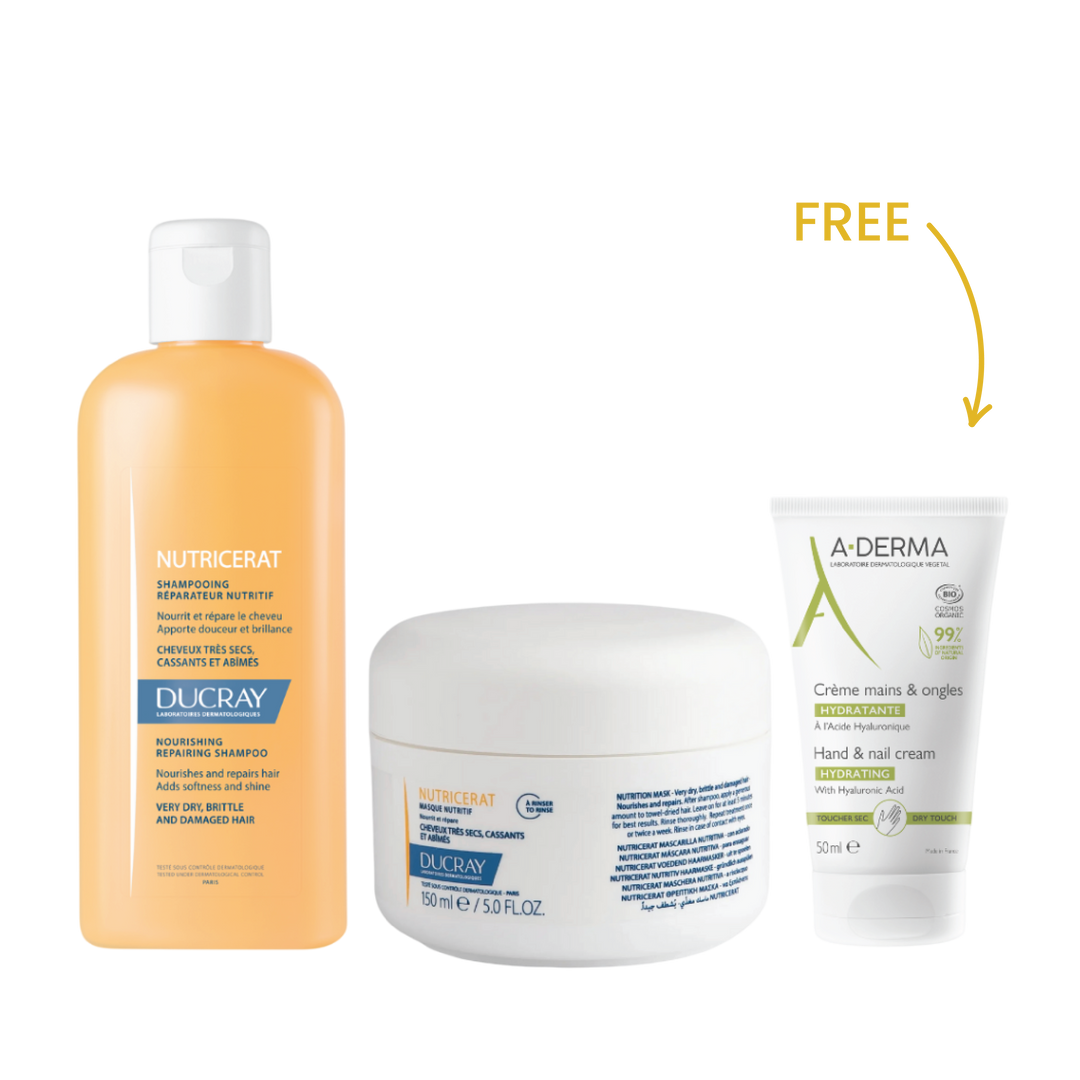 Buy Ducray Nutricerat Mask & Shampoo & Get Aderma Hand Cream