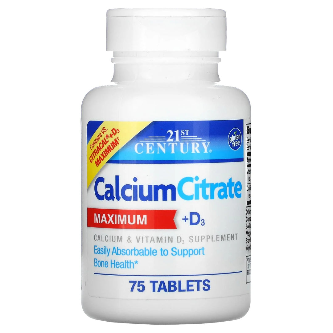 Calcium Citrate + D3 21st Century 75 Tablets