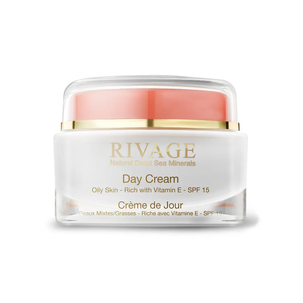 Rivage Day Cream with Vitamin E for Oily Skin - SPF 15 - Jar 50 ml