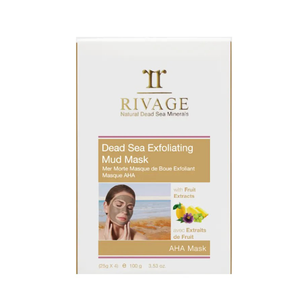 Rivage Dead Sea Exfoliating Facial Mud Mask - Pack of 4 Sachets (25 g X 4)