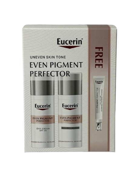 Eucerin EvenPigment Perfector Christmas Set: Buy Day + Night Cream Get Eye Contour For FREE