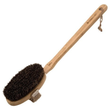Hydrea London Bamboo Dry Body Brush with Detachable Long Handle