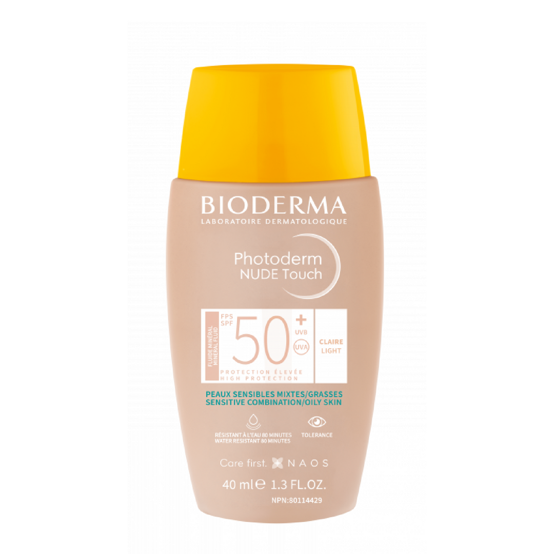Bioderma Photoderm Nude Touch Mineral Teintee Claire SPF50+ 40Ml