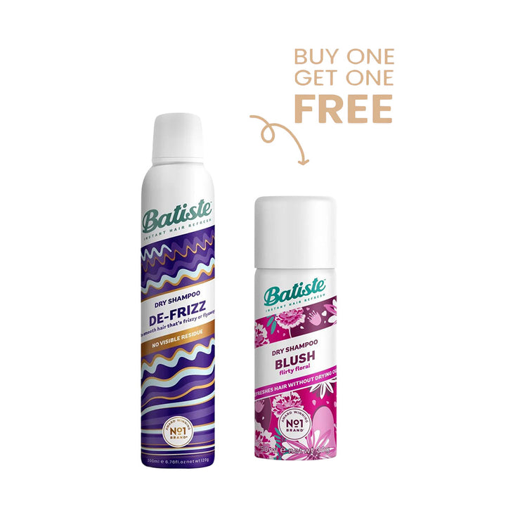 Batiste Dry Shampoo Hair Benefits - De Frizz 200 ml + FREE Batiste Blush 50mL