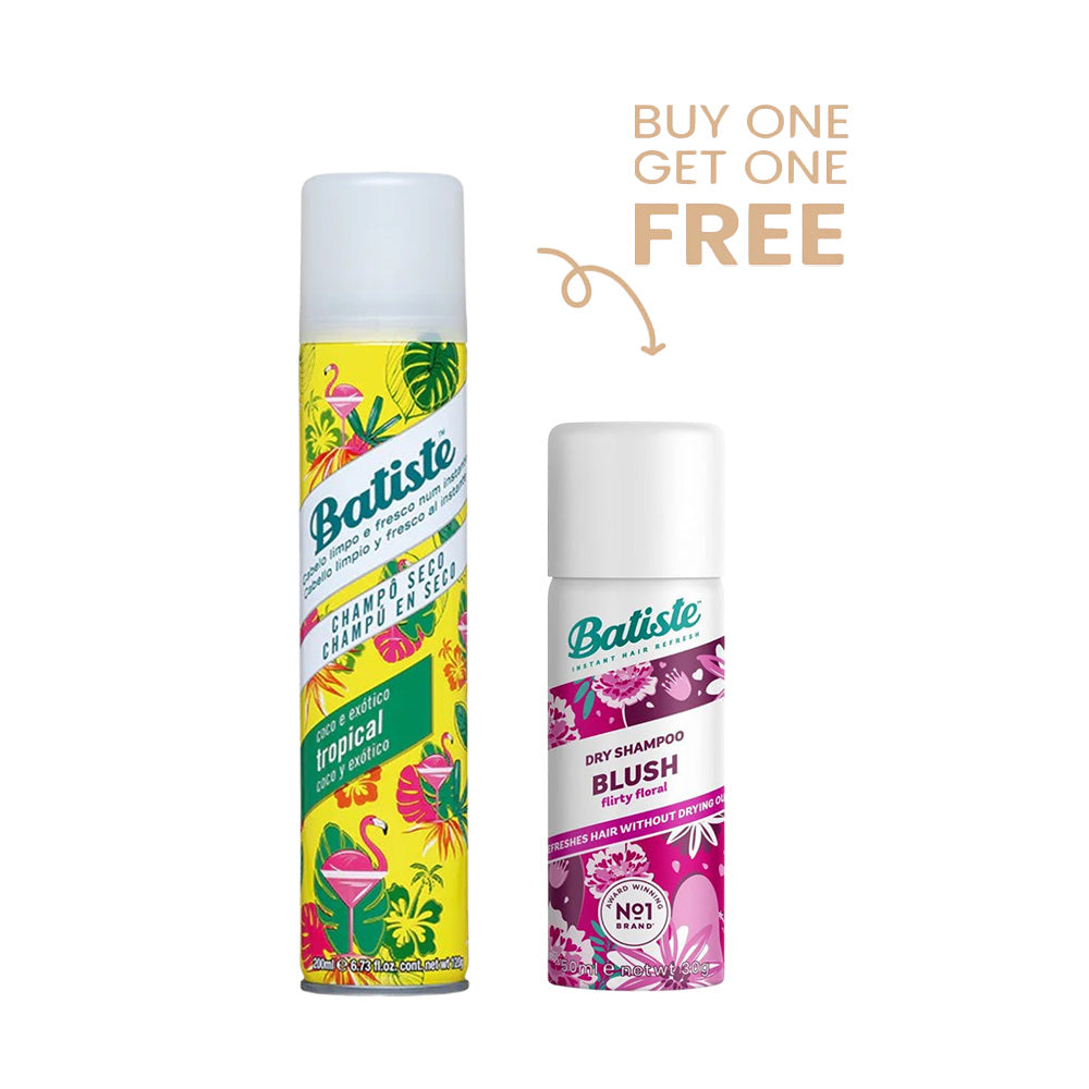 Batiste Dry Shampoo Tropical Exotic Coconut 200ml + FREE Batiste Blush 50mL