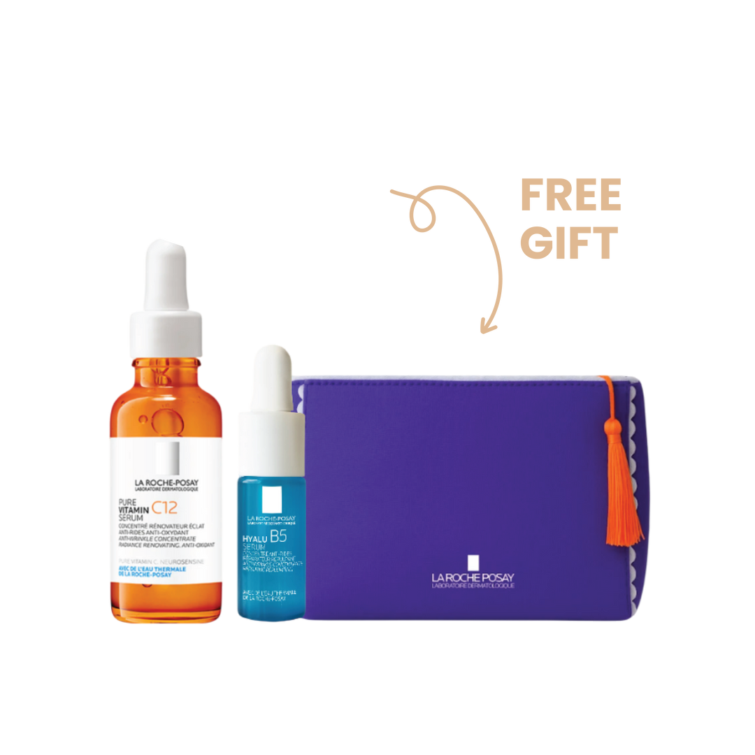 Buy La Roche Posay Vitamin C 12 serum 30mL & Get Hyalu B5 serum 10mL & A Pouch for FREE
