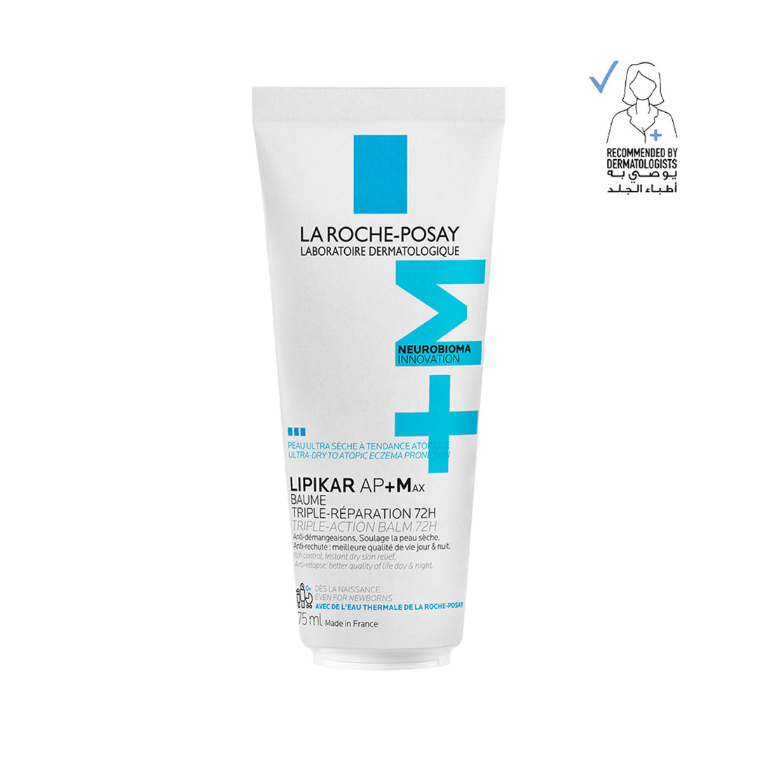 La Roche-Posay Lipikar Balm AP+Max Triple-Action Balm with Neurobioma for Ultra-Dry to Atopic Eczema-Prone Skin 75ML