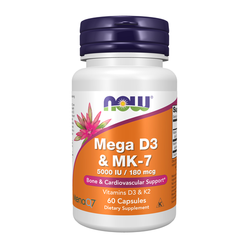 Now Mega D3 & MK-7 5000 IU/ 180 mcg 60 Capsules