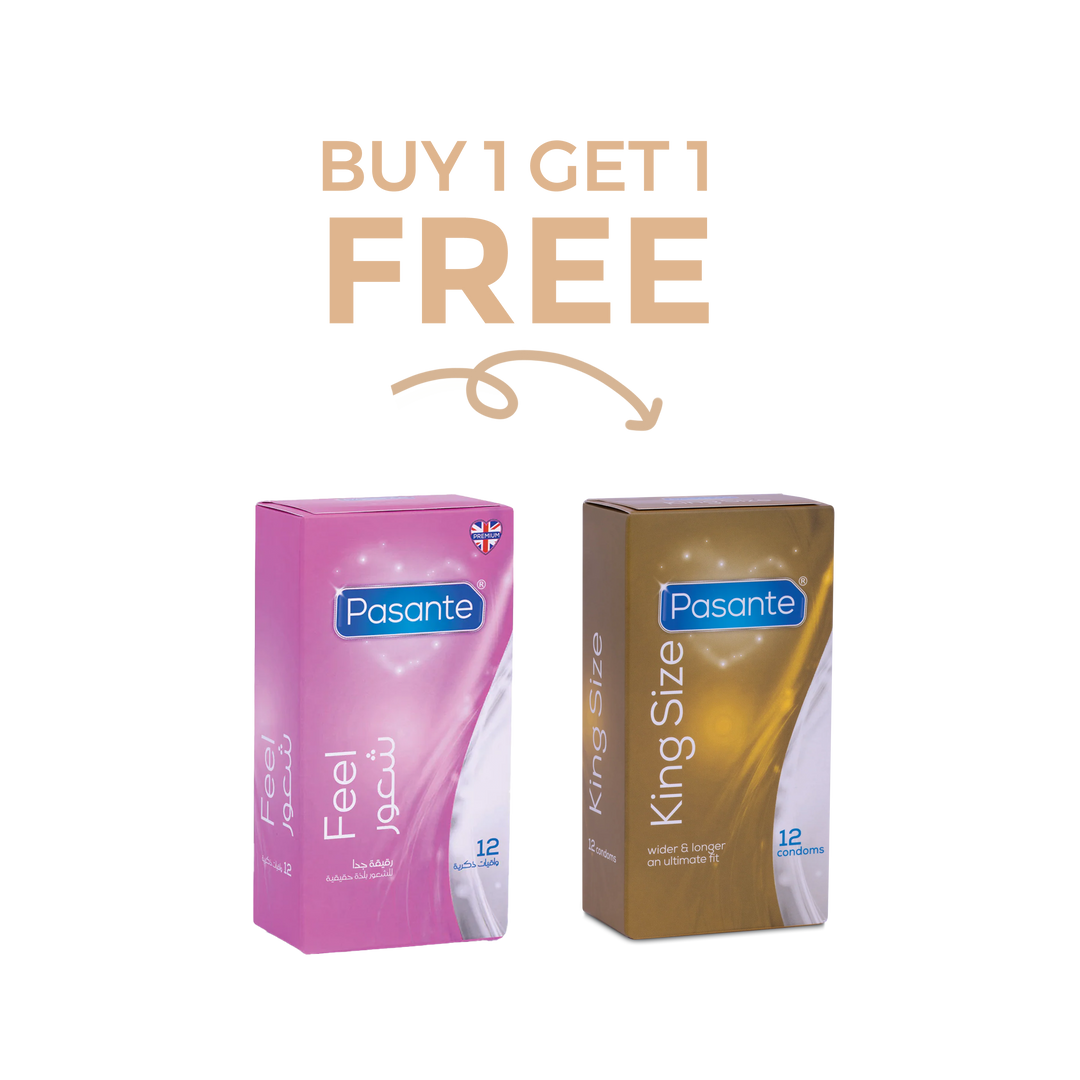 Pasante Feel 12 Condoms Buy 1 Get King Size 12 Condoms FREE