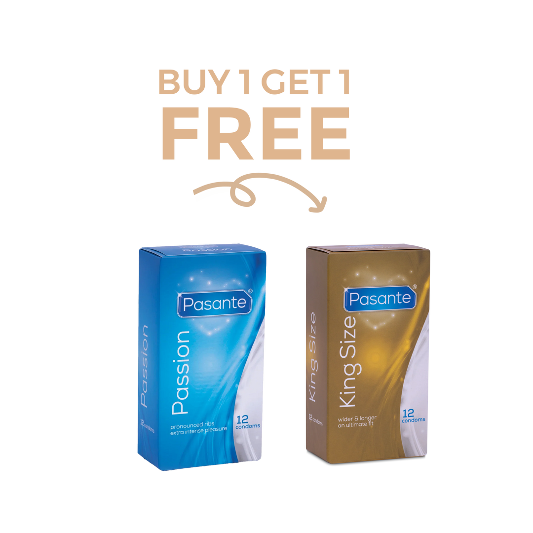 Pasante Passion 12 Condoms Buy 1 Get King Size 12 Condoms FREE