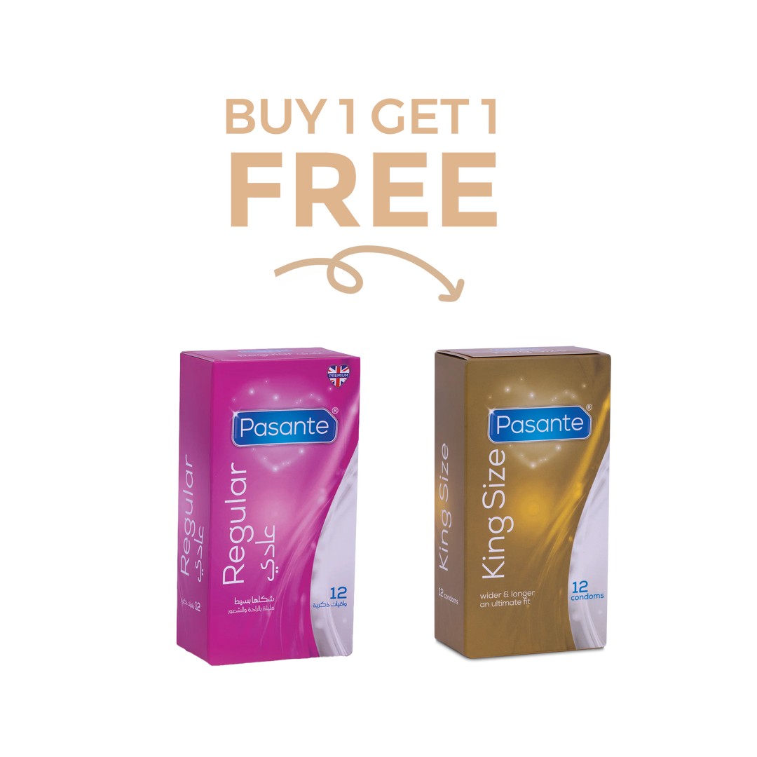 Pasante Regular 12 Condoms Buy 1 Get King Size 12 Condoms FREE