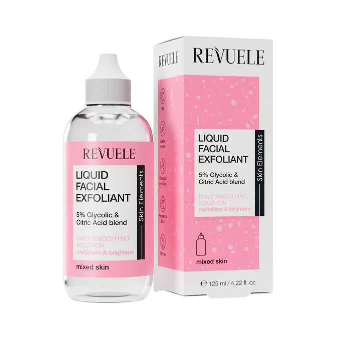 Revuele Liquid Facial Exfoliant 5% Glycolic & Citric Acid Mixed Skin 125mL