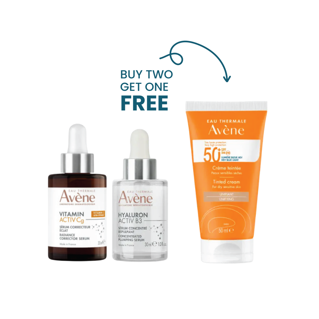 Buy Avene Hyaluron Activ B3 + Vitamin Cg Serums & Get Avene Tinted Cream Sunscreen 50mL for FREE