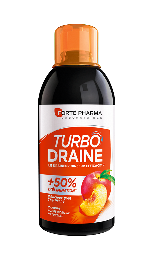 Turbo Draine Peach Tea Draining Solution Forte Pharma 500mL