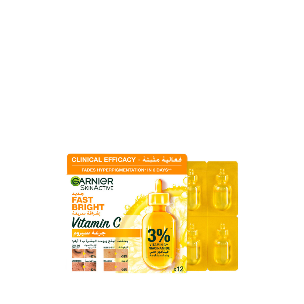 Garnier Fast Bright [3%] Vitamin C & Niacinamide Brightening Ampoule Serum  18ml