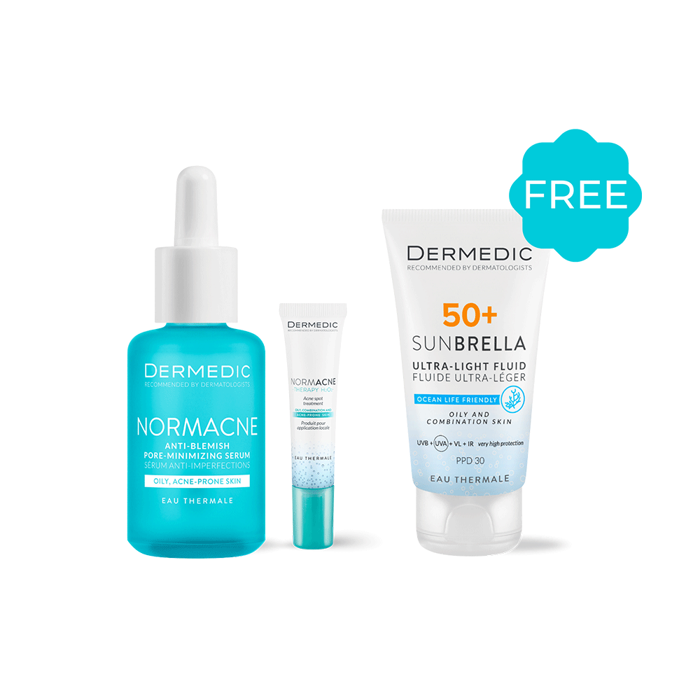 Dermedic Normacne Buy Anti-Blemish Pore Minimizing Serum & Acne Spot Treatment & Get Sunbrella Ultra Fluid SPF50+Free