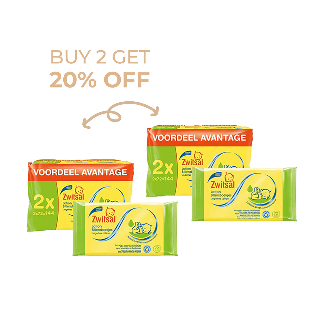 Zwitsal Lingettes Lotions 2*65pc: Buy 2 Get 20% OFF