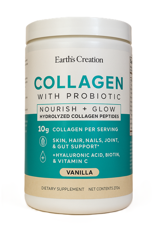 Earth's Creation Hydrolyzed Collagen Peptides+Probiotics Vanilla Flavour