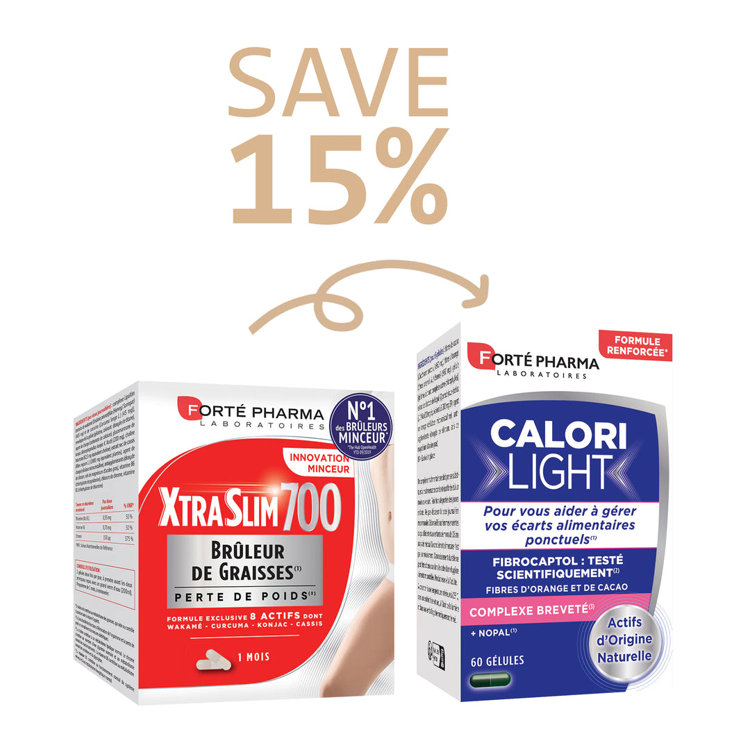 Xtra Slim 700 Bruleur De Graisses Forte Pharma 60 Capsules + Calori Light 60 Capsules Get 15%