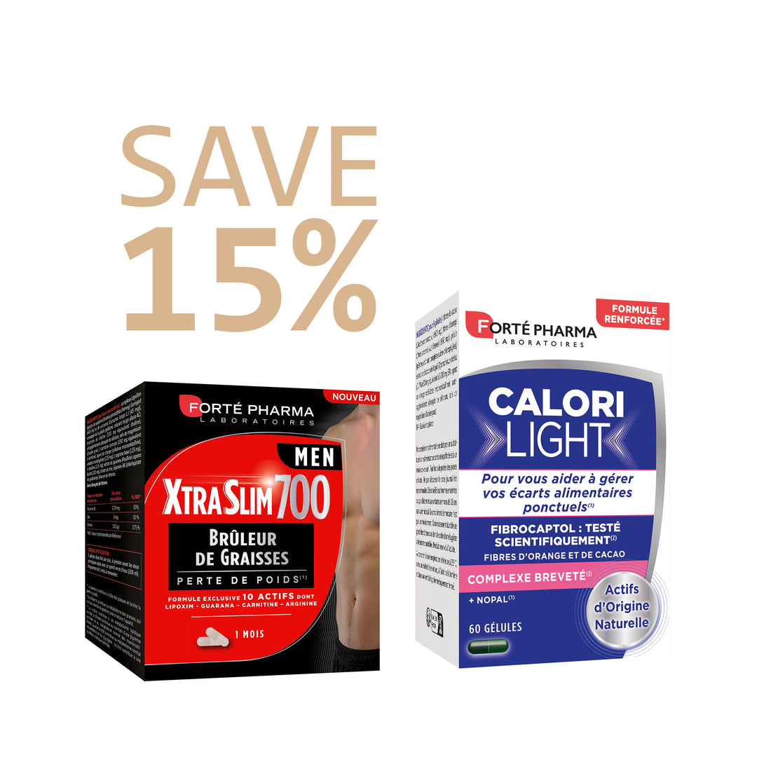 Xtra Slim 700 MEN Bruleur De Graisses Forte Pharma 120 Capsules + Calori Light 60 Capsules Get 15%