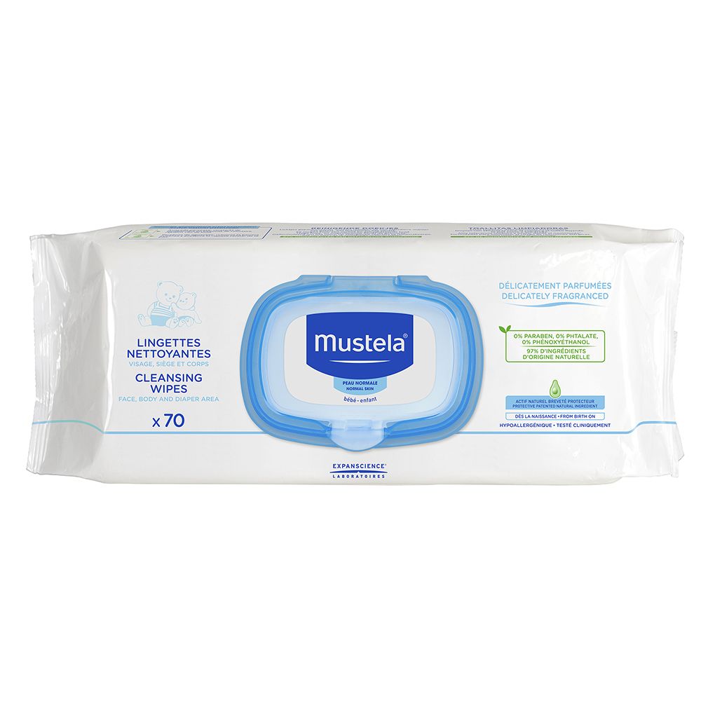 Mustela Cleansing Wipes X70 (Delicately Fragranced)