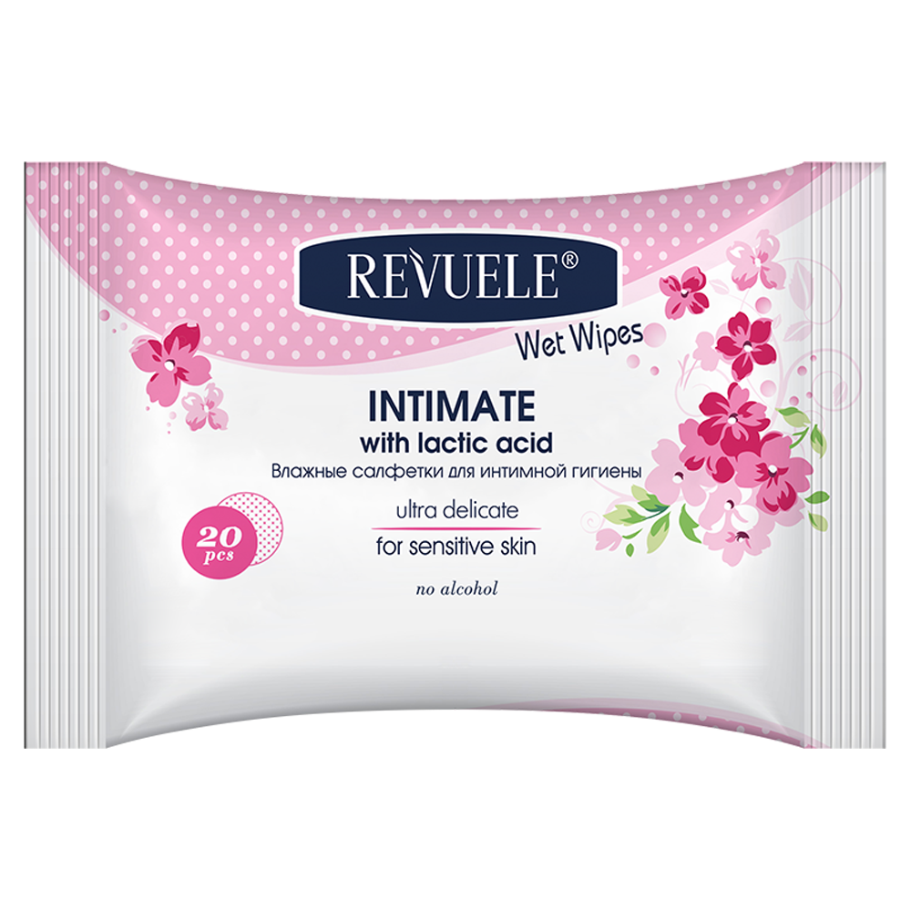 Revuele Wet Wipes Intimate For Sensitive Skin With Lactic Acid 20 Pcs Per Pack