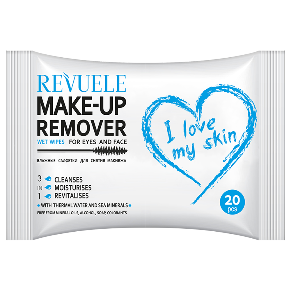 Revuele Wet Wipes Make Up Remover For Eyes And Face 20 Pcs Per Pack