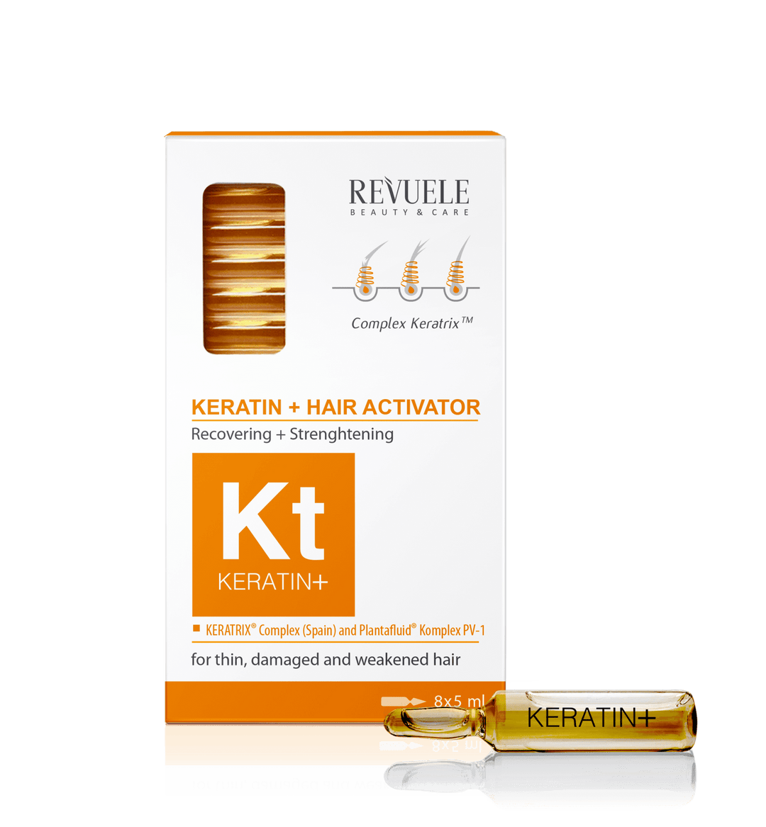 Revuele Keratin+ Ampoules Hair Restoration Activator 8*5ml